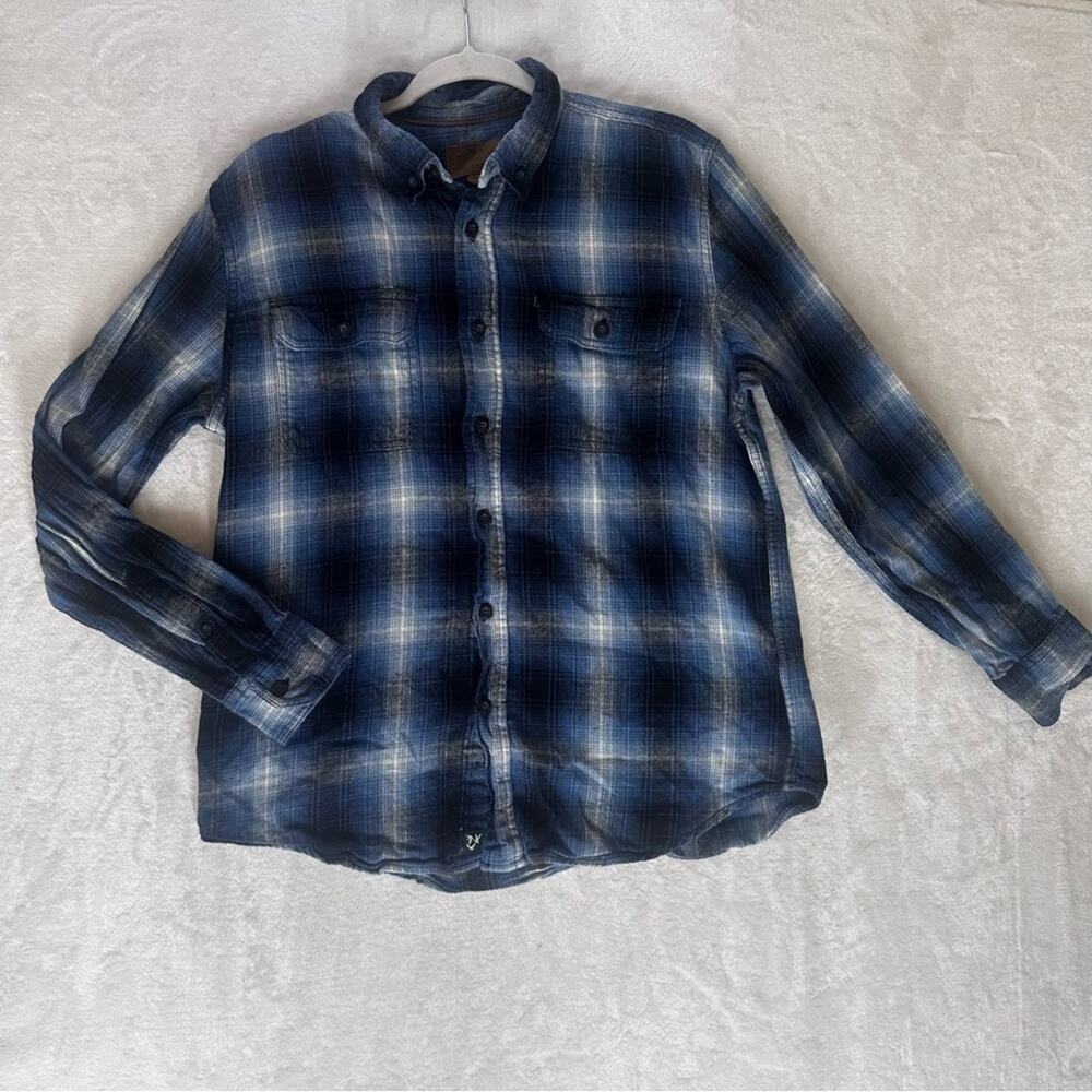 Outdoor Life Men's Blue Flannel Plaid Shirt size L